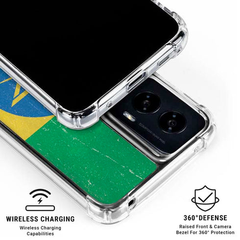 Ethiopia Flag Distressed Moto G Power 5G (2024) Clear Case